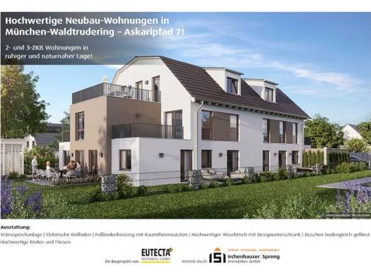 Terrassenwohnung zum Kauf - Erstbezug provisionsfrei 459.000 € 2 Zimmer 48,6 m² 1. Geschoss Askaripfad 7 Trudering-Riem München 81827