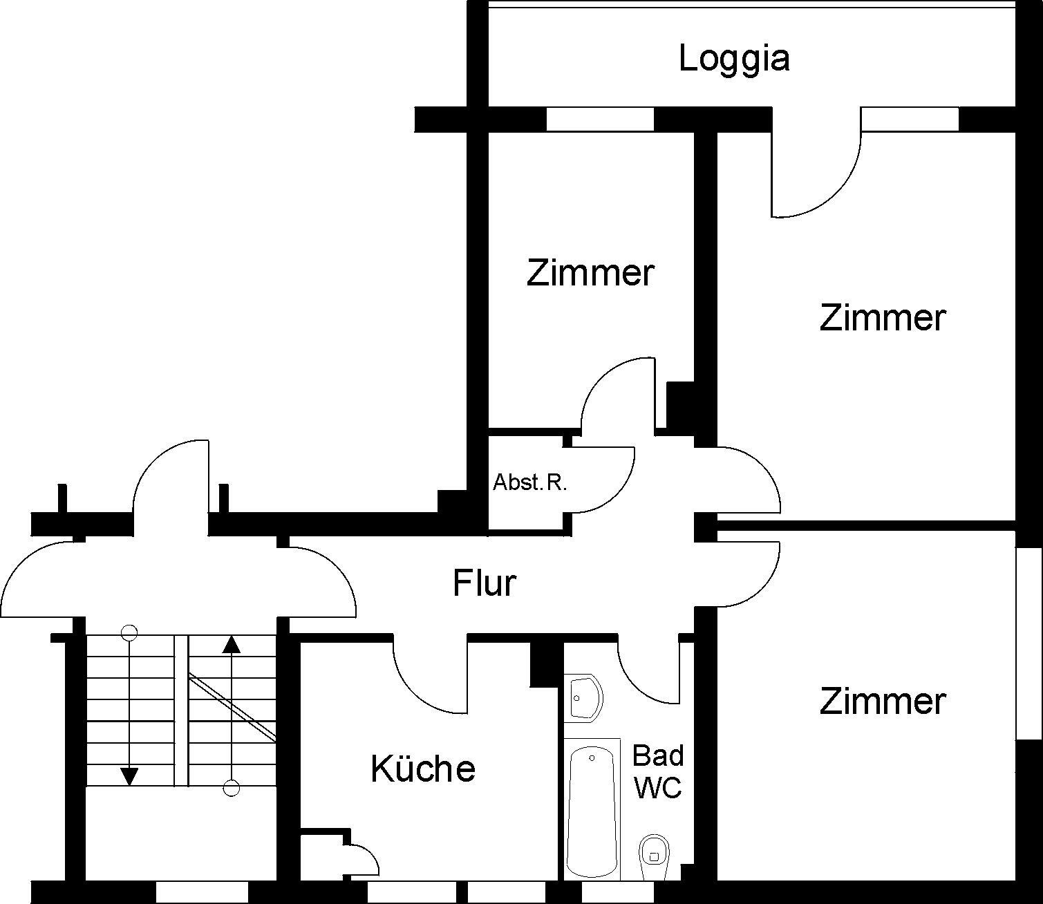 Wohnung zur Miete 398 € 3 Zimmer 68,7 m²<br/>Wohnfläche 1.<br/>Geschoss 01.03.2025<br/>Verfügbarkeit Talstr. 57 Kernstadt Seesen 38723