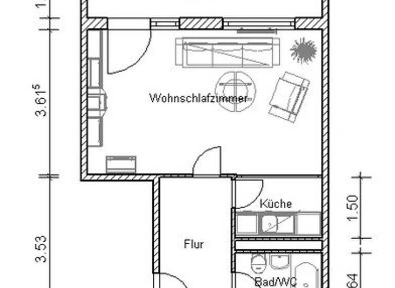 Studio zur Miete 286 € 1 Zimmer 36,1 m² 6. Geschoss frei ab 15.04.2026 Zwickauer Str. 118 Lößnig Leipzig 04279