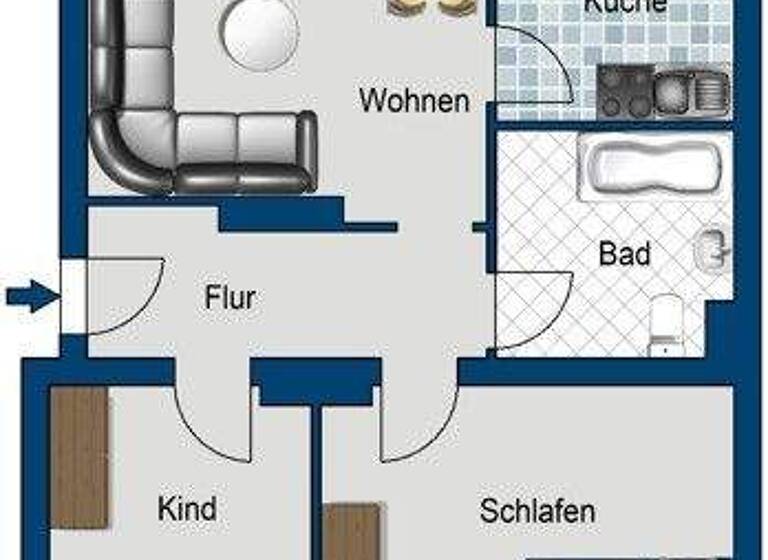 Wohnung zur Miete 422 € 3 Zimmer 68 m² frei ab 11.04.2026 Dodendorfer Str. 46 Leipziger Str. Magdeburg 39112