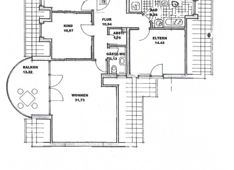 Wohnung zur Miete 930 € 3 Zimmer 97 m² 3. Geschoss frei ab 01.07.2026 Straubing 94315