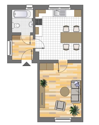 Wohnung zur Miete 289 € 1 Zimmer 37,6 m² 1. Geschoss frei ab 15.11.2024 Breite Straße 10 Westerholt Herten 45701