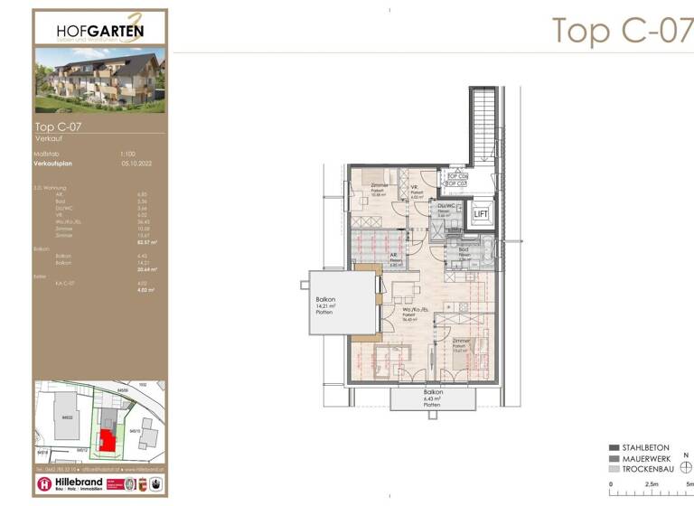 Wohnung zum Kauf 493.000 € 3 Zimmer 82,6 m² Hof bei Salzburg 5322