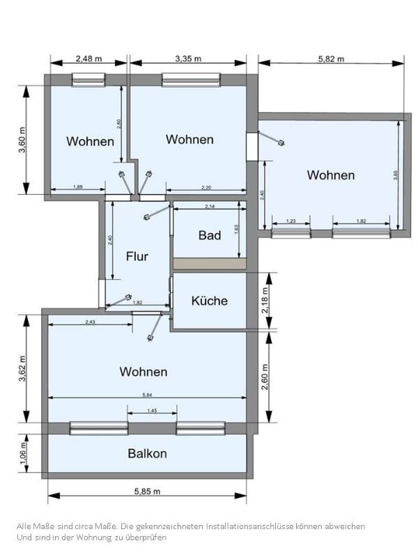 Wohnung zur Miete 558 € 4 Zimmer 88,8 m²<br/>Wohnfläche 4.<br/>Geschoss Glück-Auf-Str. 11 Senftenberg Senftenberg 01968