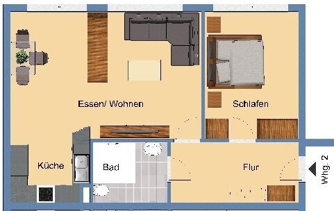 Wohnung zum Kauf provisionsfrei 139.200 € 2 Zimmer 58 m²<br/>Wohnfläche EG<br/>Geschoss Clausen Wuppertal 42283