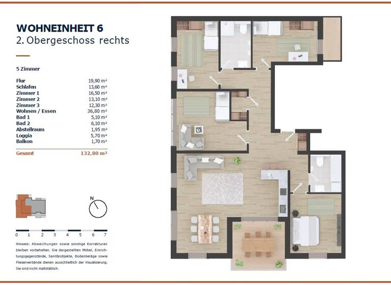Wohnung zum Kauf 664.000 € 5 Zimmer 132,8 m²<br/>Wohnfläche 2.<br/>Geschoss Gohlis-Süd Leipzig / Gohlis 04155