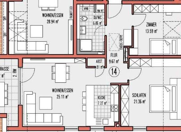 Wohnung zur Miete - Erstbezug 1.340 € 3 Zimmer 83 m² 1. Geschoss frei ab 01.06.2026 Waldrems Backnang 71522