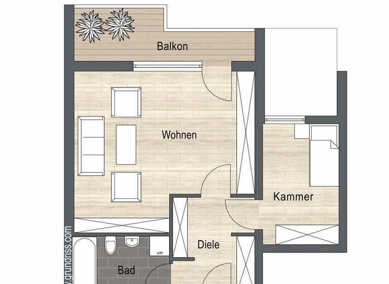 Wohnung zum Kauf provisionsfrei 210.000 € 1,5 Zimmer 51,2 m² 3. Geschoss Innenstadt Rosenheim 83022