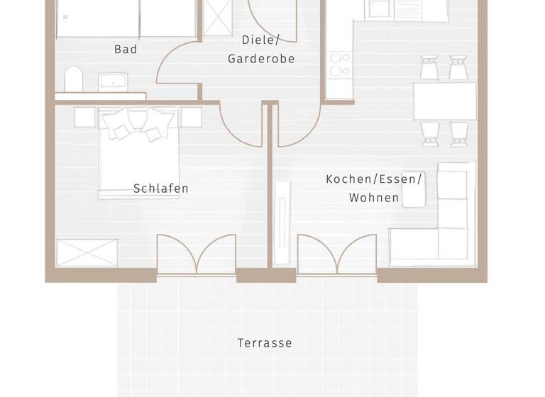 Wohnung zum Kauf - Neubau provisionsfrei 499.500 € 2 Zimmer 60,2 m² EG Parkstraße 15 Anzing 85646