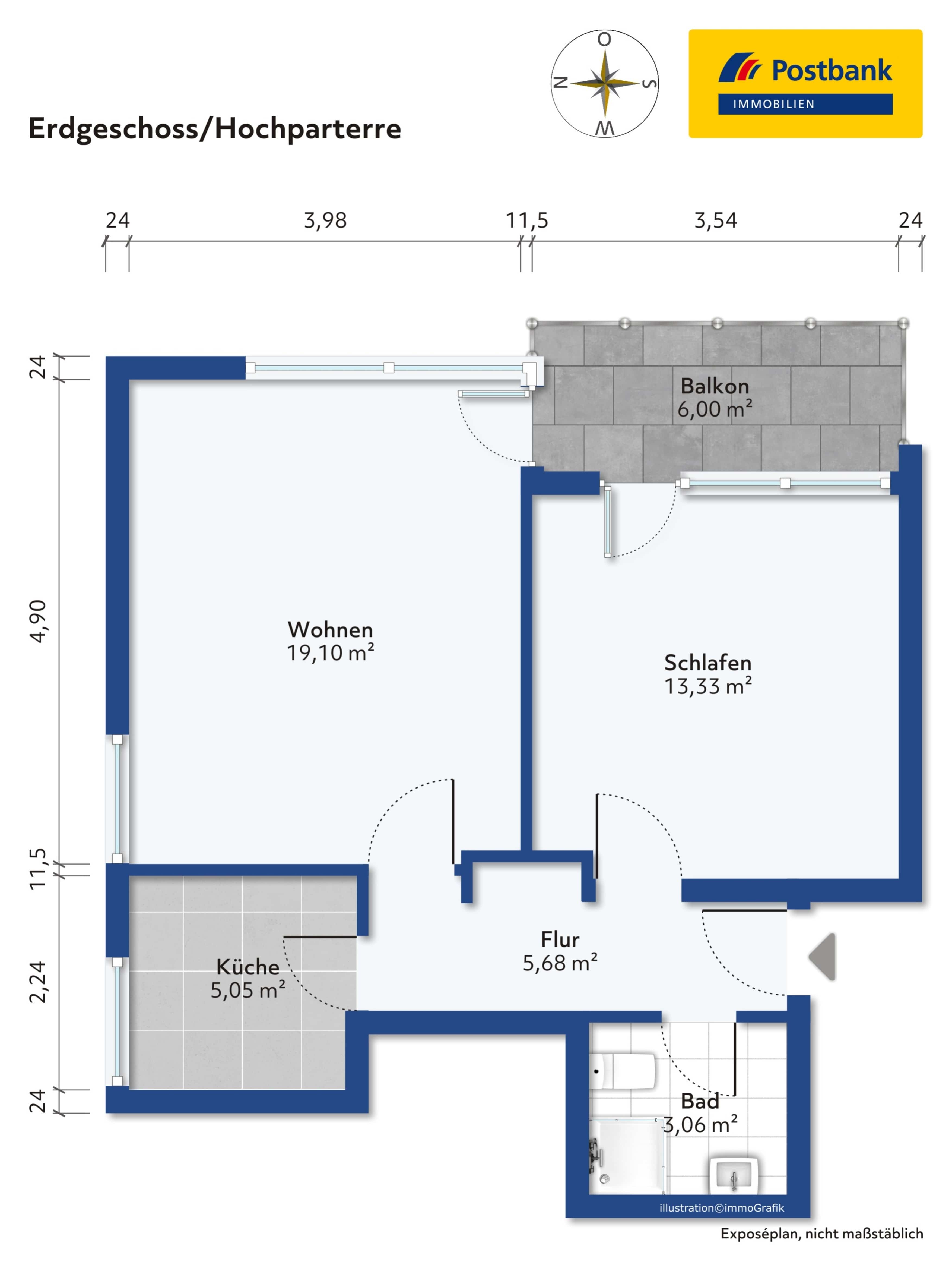 Wohnung zum Kauf 170.000 € 2 Zimmer 47,8 m²<br/>Wohnfläche Kernstadt 2 Winnenden 71364