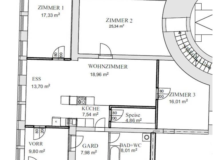 WG-Zimmer zur Miete 930 € 4 Zimmer 130 m² 1. Geschoss Pöchlarn 3380