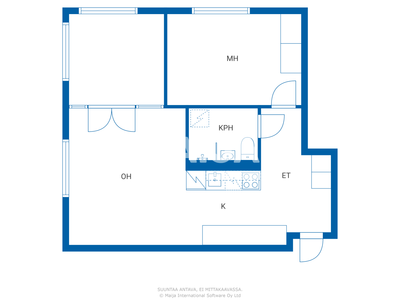 Studio zum Kauf 268.000 € 2 Zimmer 50 m²<br/>Wohnfläche 5.<br/>Geschoss Maakaari 9 Helsinki 00790