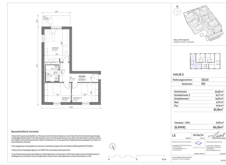Wohnung zur Miete - Erstbezug 1.228 € 3 Zimmer 86,2 m² frei ab sofort Immendingen 78194