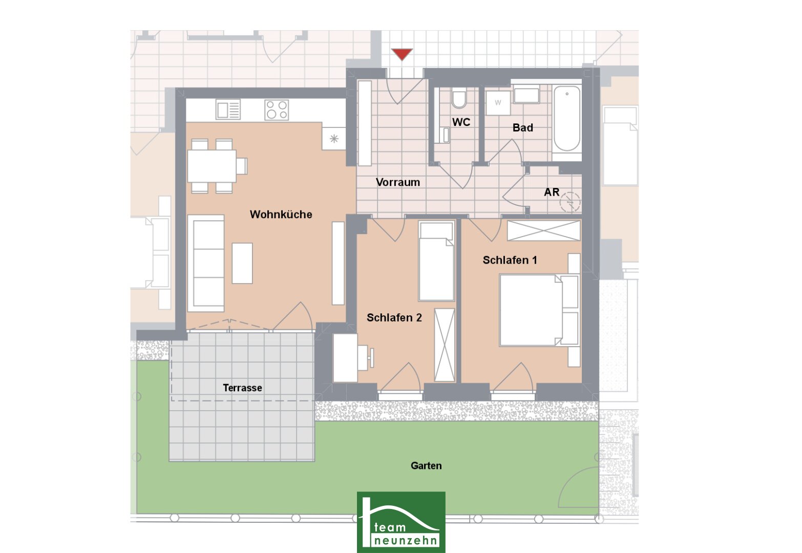 Wohnung zum Kauf provisionsfrei 390.401 € 3 Zimmer 63,9 m²<br/>Wohnfläche EG<br/>Geschoss Heimkehrergasse 29 Wien 1100