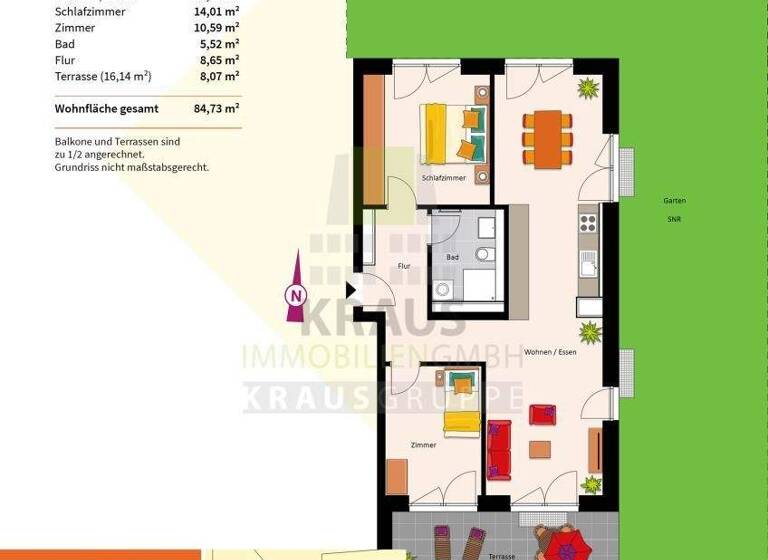 Wohnung zum Kauf provisionsfrei 585.000 € 3 Zimmer 84,7 m² EG Rohrbach Heidelberg 69126