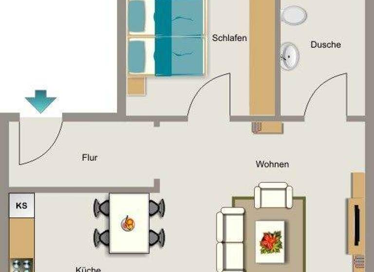 Wohnung zur Miete 386 € 1,5 Zimmer 43,8 m² 1. Geschoss Am Grümerbaum 13 Hiltrop Bochum 44805