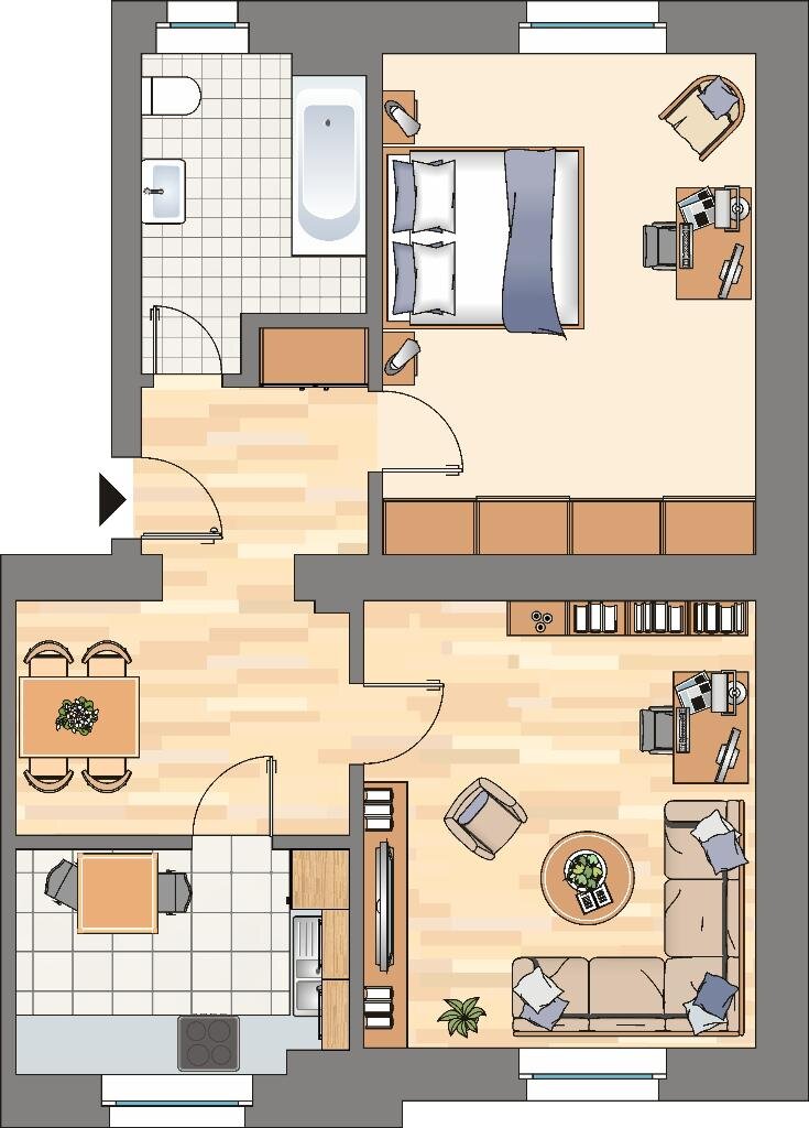 Wohnung zur Miete 519 € 2,5 Zimmer 63,7 m²<br/>Wohnfläche EG<br/>Geschoss 14.02.2025<br/>Verfügbarkeit Uranusstraße 35 Bövinghausen Dortmund 44388