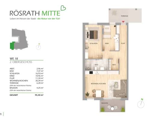 Wohnung zum Kauf provisionsfrei 544.000 € 3 Zimmer 95,4 m² 2. Geschoss Rösrath Rösrath 51503