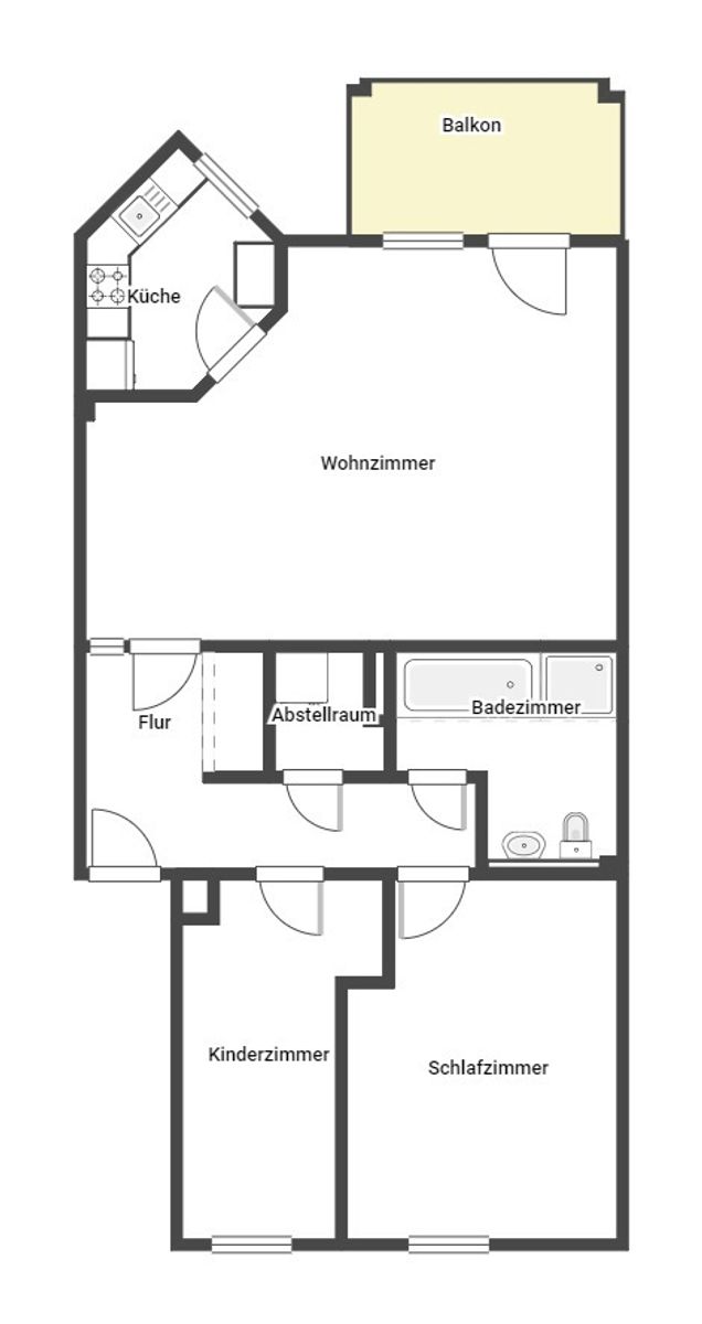 Wohnung zum Kauf 139.900 € 3 Zimmer 75,2 m²<br/>Wohnfläche 1.<br/>Geschoss Brandis Brandis 04821