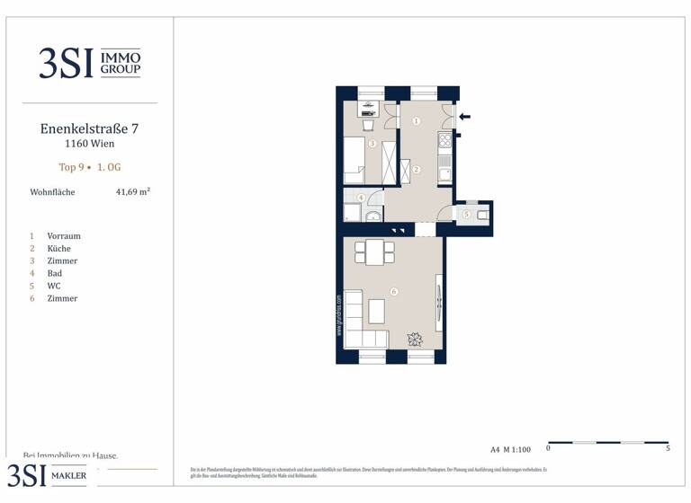 Wohnung zum Kauf 225.000 € 2 Zimmer 41,7 m² 1. Geschoss Enenkelstraße 7 Wien 1160