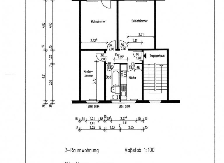Wohnung zur Miete 395 € 3 Zimmer 60,7 m² 1. Geschoss frei ab 01.05.2026 Scharnhorststraße 63 Stendal 39576
