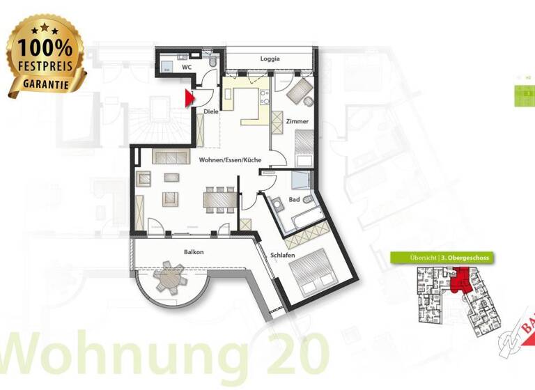 Wohnung zum Kauf provisionsfrei 659.000 € 3 Zimmer 93 m²<br/>Wohnfläche Böblingen Böblingen 71034