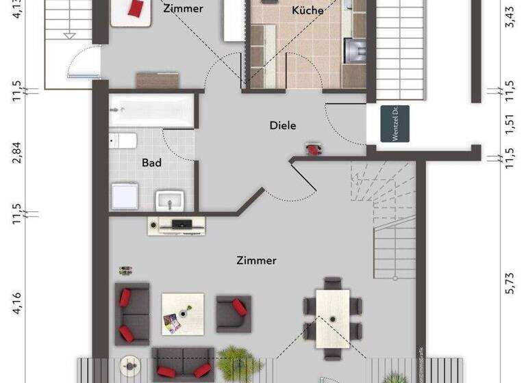 Maisonette zum Kauf 429.000 € 4 Zimmer 116,5 m² 3. Geschoss Wedel 22880