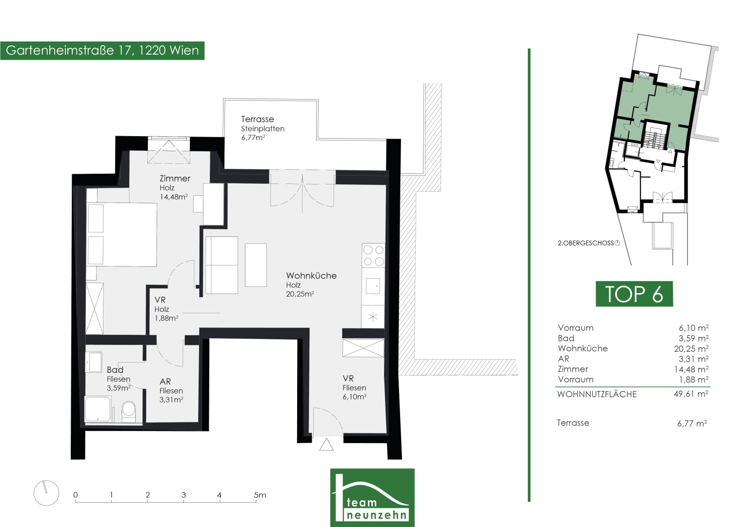 Wohnung zum Kauf 330.503 € 2 Zimmer 49 m²<br/>Wohnfläche 2.<br/>Geschoss Gartenheimstraße 17 Wien 1220