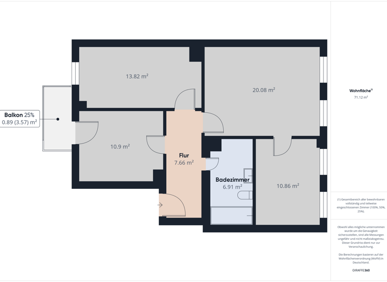 Wohnung zur Miete 360 € 3 Zimmer 72 m² 3. Geschoss Jakobstraße 51 Sonnenberg Chemnitz 09130