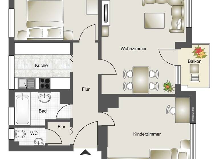 Wohnung zum Kauf 182.000 € 3 Zimmer 64,4 m²<br/>Wohnfläche 2.<br/>Geschoss Innenstadt Heidenheim an der Brenz 89518