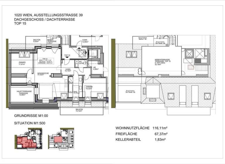 Wohnung zum Kauf - Erstbezug 1.519.000 € 3 Zimmer 114,6 m² Wien 1020