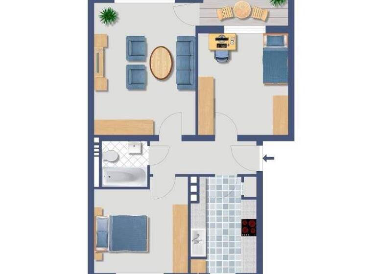 Wohnung zum Kauf provisionsfrei 135.000 € 3 Zimmer 66,6 m² 2. Geschoss Birther Straße 39 b Birth Velbert 42549