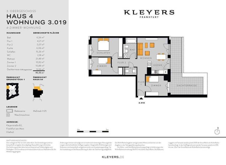 Wohnung zum Kauf - Erstbezug 659.900 € 4 Zimmer 95,6 m² 3. Geschoss Gallus Frankfurt 60326