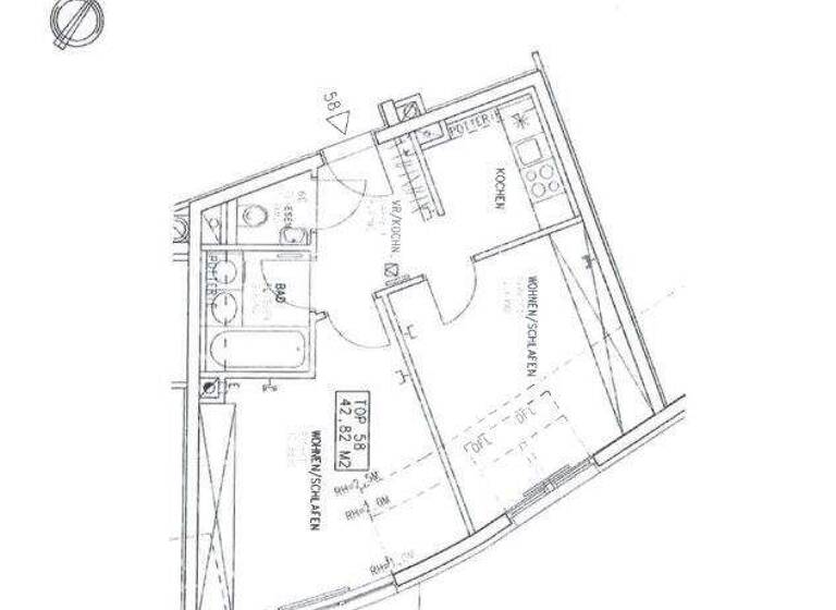Wohnung zur Miete 740 € 2 Zimmer 42,8 m² 1. Geschoss Wien 1050