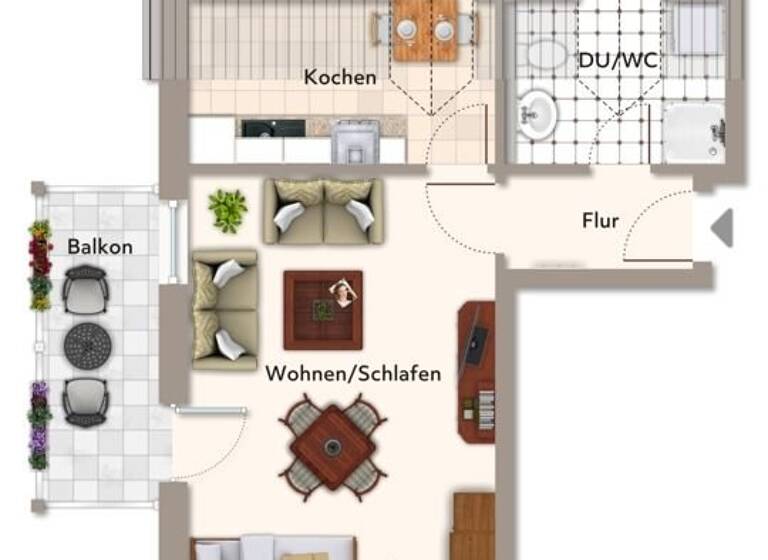 Wohnung zum Kauf 110.000 € 1 Zimmer 41,9 m²<br/>Wohnfläche Dachgeschoss, 2.<br/>Geschoss Würding Bad Füssing 94072