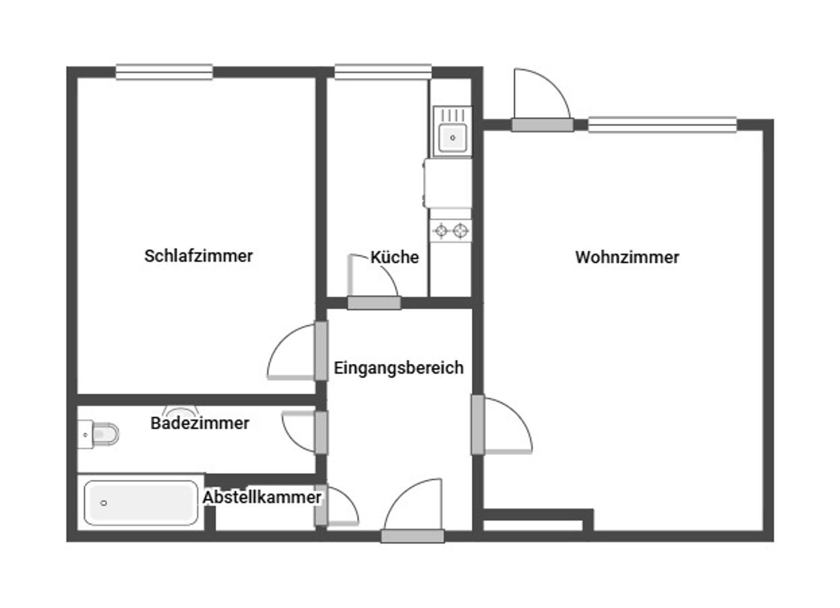 Wohnung zum Kauf 180.000 € 2 Zimmer 53,1 m²<br/>Wohnfläche 1.<br/>Geschoss 01.04.2025<br/>Verfügbarkeit Eller Düsseldorf 40229