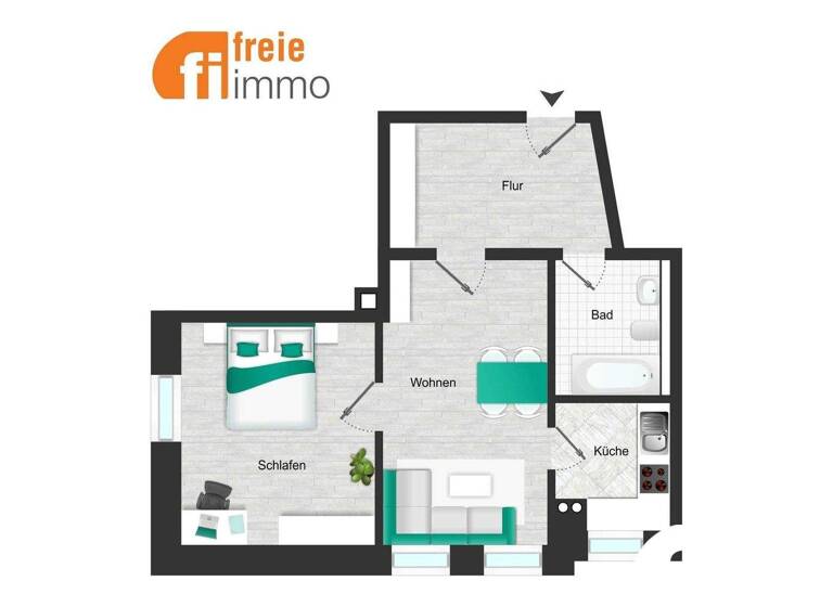 Wohnung zum Kauf 120.000 € 2 Zimmer 49,7 m² EG Löbtau-Nord Dresden 01159
