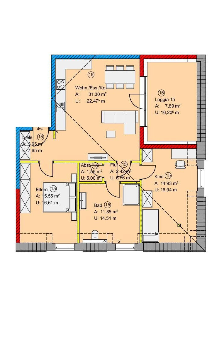 Wohnung zum Kauf provisionsfrei 343.600 € 3 Zimmer 88,1 m²<br/>Wohnfläche 2.<br/>Geschoss Bitburg Bitburg 54634