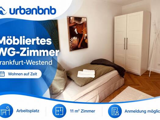 WG-Zimmer zur Miete auf Zeit 820 € 11 m² frei ab 19.12.2026 Kettenhofweg Westend-Süd Frankfurt am Main 60325