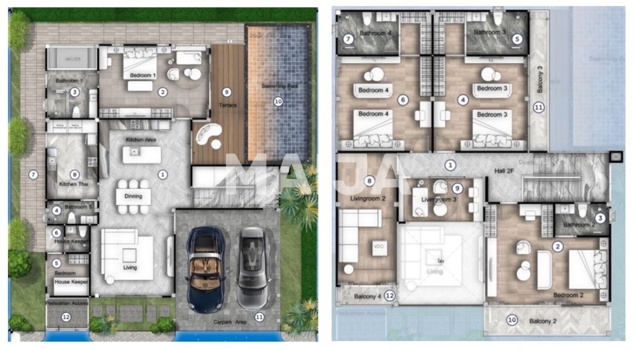 Villa zum Kauf 555.182 € 7 Zimmer 431 m²<br/>Wohnfläche 348,8 m²<br/>Grundstück Pattaya 20150