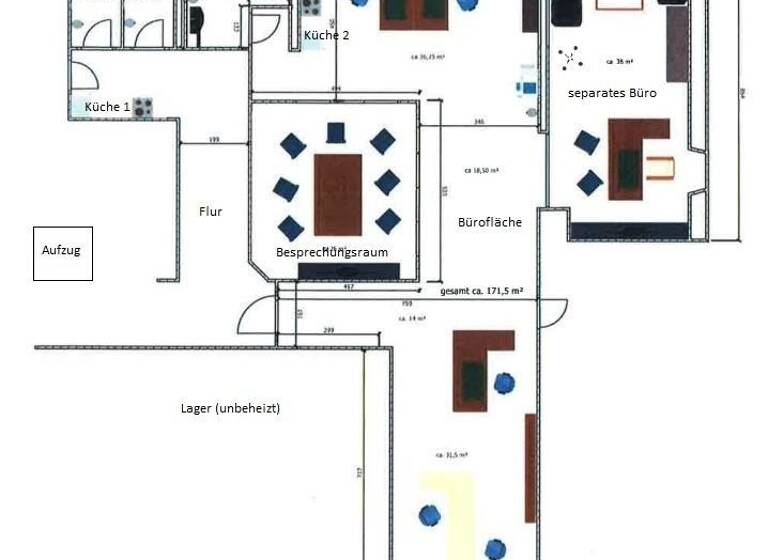 Bürofläche zur Miete provisionsfrei 858 € 171,5 m² Bürofläche Augustusburger Straße 23 Flöha 09557