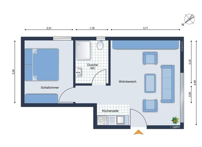 Wohnung zum Kauf 129.000 € 2 Zimmer 31,6 m² Poppenweiler Ludwigsburg 71642