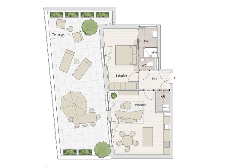 Terrassenwohnung zum Kauf - Erstbezug 988.000 € 2 Zimmer 57,4 m² EG Salzburg 5020