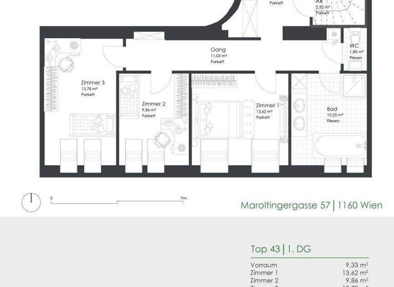Wohnung zur Miete 1.472 € 4 Zimmer 106,5 m² Maroltingergasse 57 Wien,Ottakring 1160