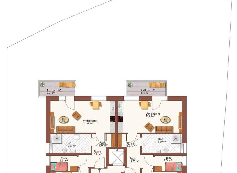 Wohnung zum Kauf - Erstbezug 432.055 € 2 Zimmer 66,8 m² EG Coschütz/Gittersee Dresden 01189