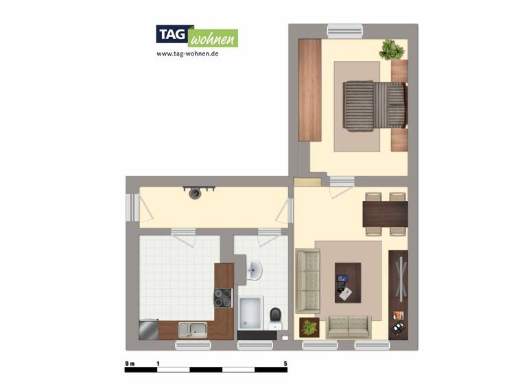 Wohnung zur Miete 382 € 2 Zimmer 58,8 m² 2. Geschoss Wernsdorfer Straße 5 Merseburg 06217