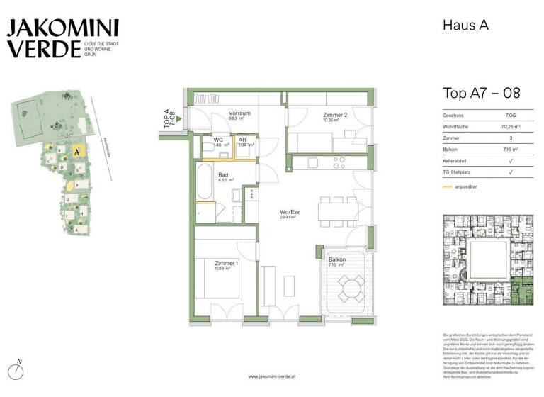Wohnung zum Kauf - Erstbezug 364.000 € 3 Zimmer 70,3 m² 7. Geschoss Kasernstraße Jakomini Graz,06.Bez.:Jakomini 8010