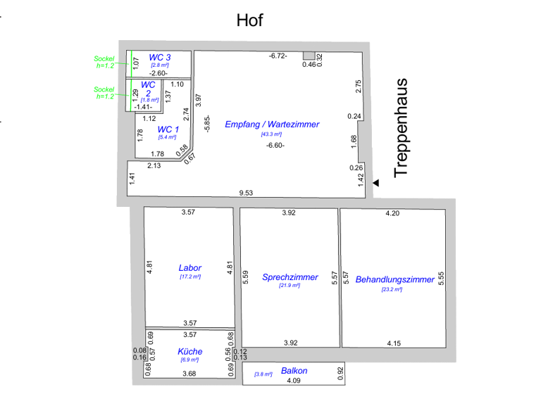 Wohn- und Geschäftshaus zur Miete provisionsfrei 2.200 € 1 Zimmer 124 m² Bürofläche Baumschulenweg Berlin 12437