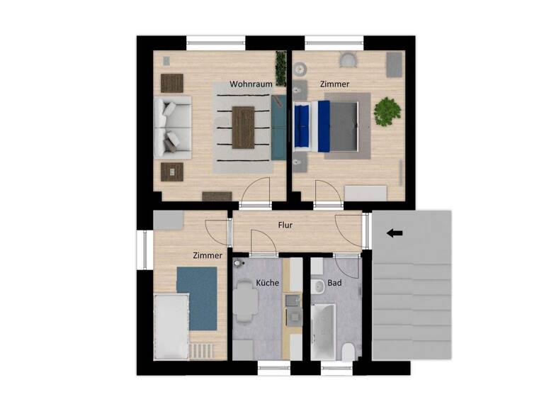 Wohnung zur Miete 440 € 3 Zimmer 60 m² Gotha Jesewitz 04838