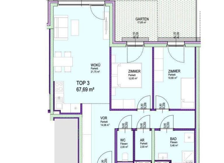 Wohnung zum Kauf - Erstbezug 349.000 € 3 Zimmer 66,7 m² EG Kirchenplatz Groß-Enzersdorf 2301
